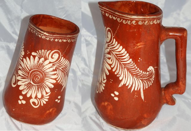 Old Rustic Eathernware Mexican Pottery Pitcher *Price Reduced!*