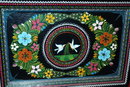 OLD Hand Painted Mexican Wooden Tray Toleware