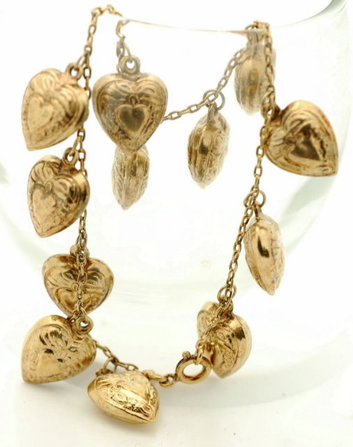 Sterling Vermeil Heart Charm Bracelet * PRICE REDUCTION!*