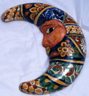 Mexican Talavera Pottery Moon -with face