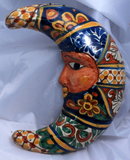 Mexican Talavera Pottery Moon -with face
