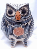 Old Tonala Pottery Owl signed Solis