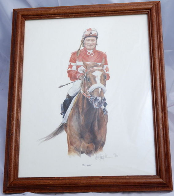 Racehorse Overskate & Jocky Robin Platts Print