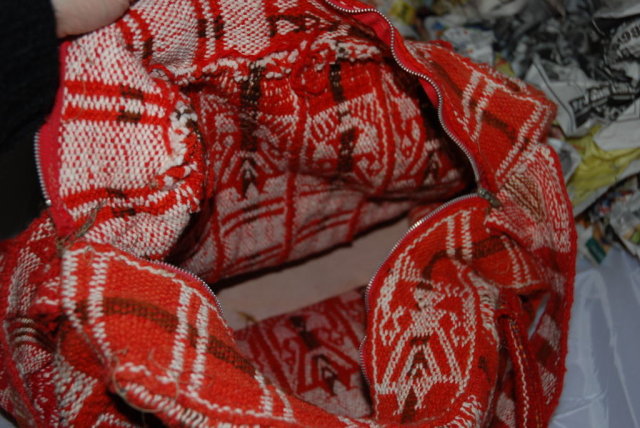 Vint Guatemalan Wool Travel Tote Bag Satchel*REDUCED PRICE*