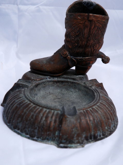 Bronze Cowboy Boot Cigarette Holder & Ashtray * PRICE REDUCTION*