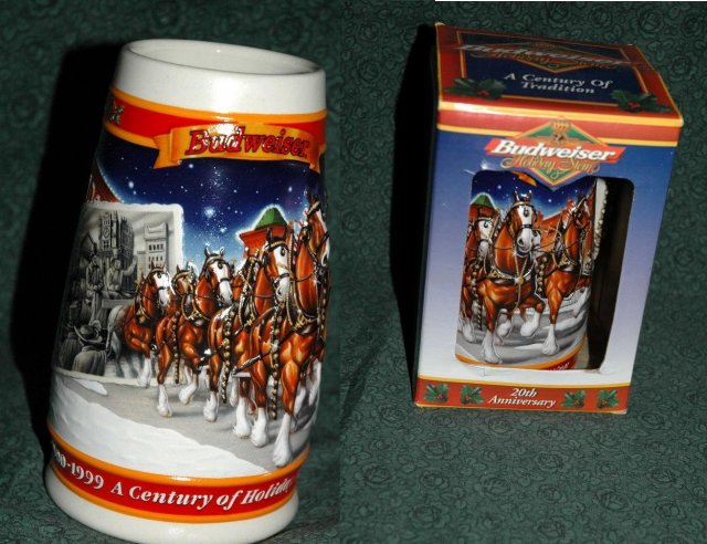 BUDWEISER 1999 20th ANNIVERSARY STEIN W/ BOX **PRICE REDUCED**!!