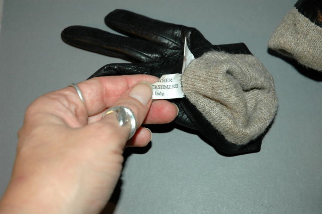 Italian Leather Cashmere Lined Gloves sz 6.5