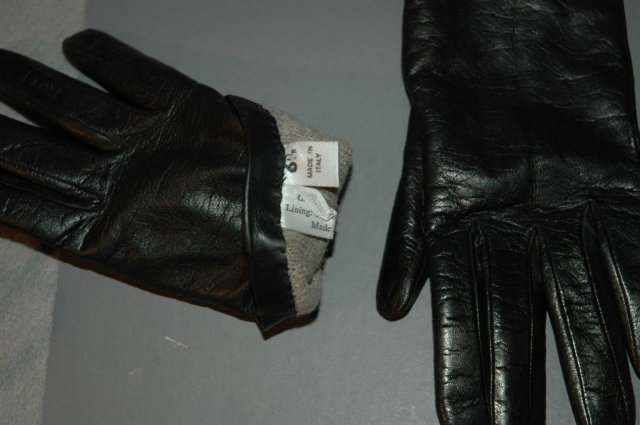 Italian Leather Cashmere Lined Gloves sz 6.5