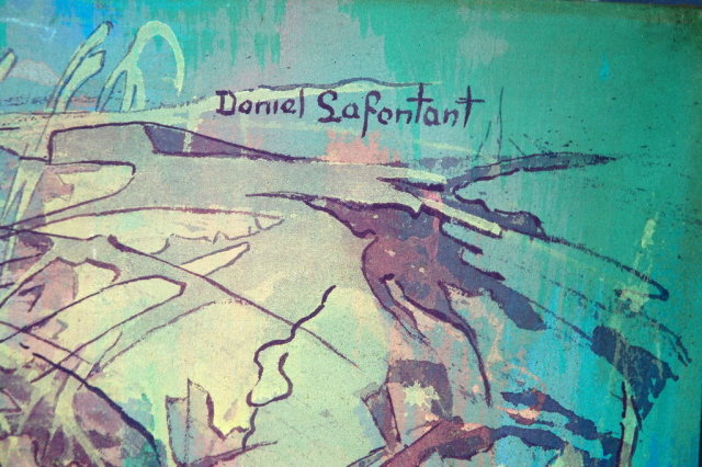 Daniel Lafontant Large Modernist Abstract Gouache on Canvas