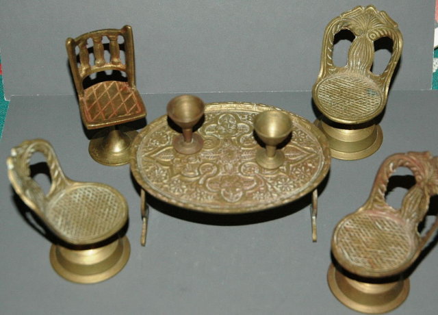 Solid Brass Fancy Doll House Furniture & etc