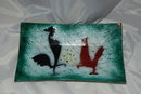 Brower Enamel on Copper Rooster Tray - Vintage art