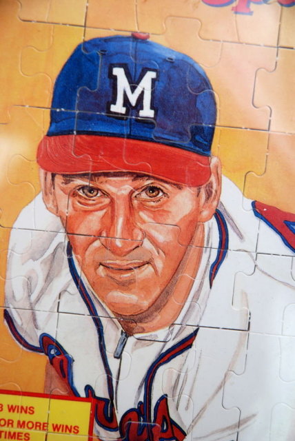 Framed Baseball Card Puzzle William Spahn 89' *Price Reduced!*