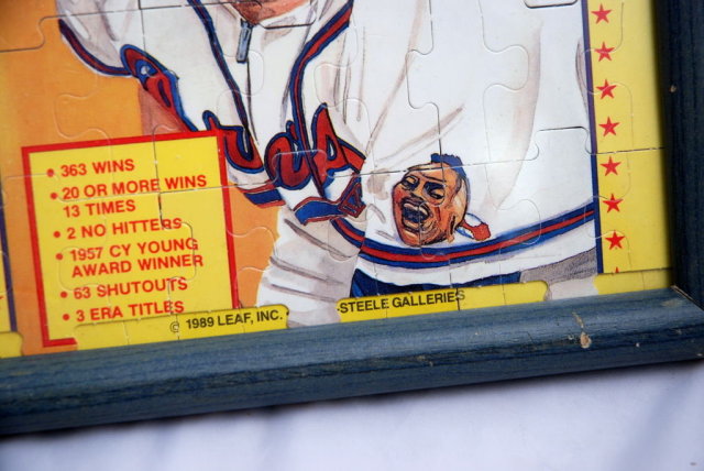 Framed Baseball Card Puzzle William Spahn 89' *Price Reduced!*