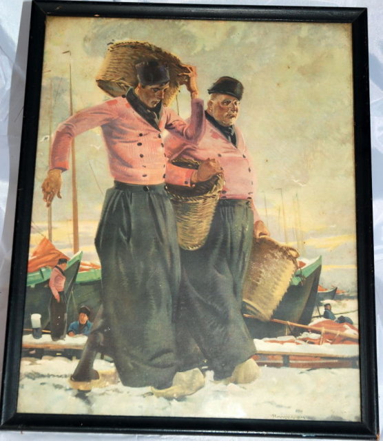 Antique Print P. Vanderhem 2 Dutch Fishermen