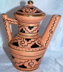Signed Oxxaca Mexican Glazed Pottery Coffee or Tea pot