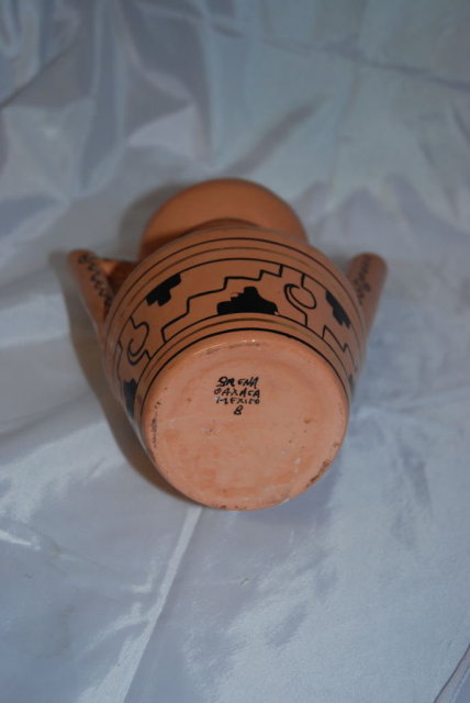 Signed Oxxaca Mexican Glazed Pottery Coffee or Tea pot