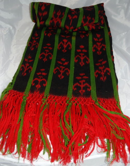 Vintage Guatemalan Ikat Shawl Wrap or Shawl Hand Woven Wool RARE Vintage