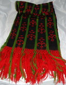 Vintage Guatemalan Ikat Shawl Wrap or Shawl Hand Woven Wool RARE Vintage