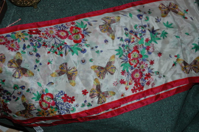 Butterfly design Silk Scarf by Oscar De La Renta