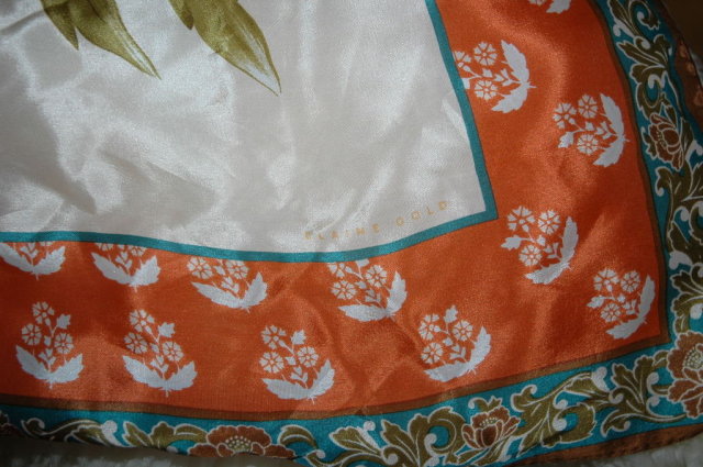 Floral design Silk Scarf Elaine Gold