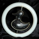 Silver Duck Rattle Teething Ring