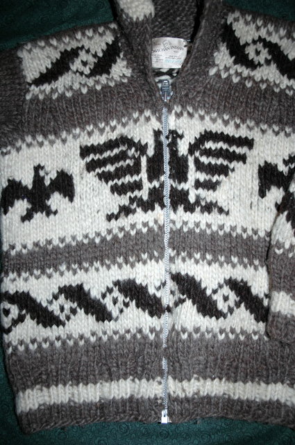 Genuine Canadian Cowichan Indian Sweater 100%