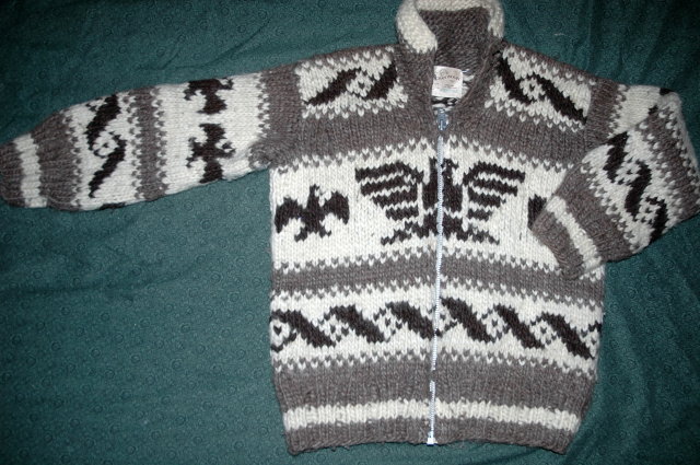 Genuine Canadian Cowichan Indian Sweater 100%