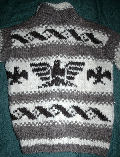 Genuine Canadian Cowichan Indian Sweater 100%