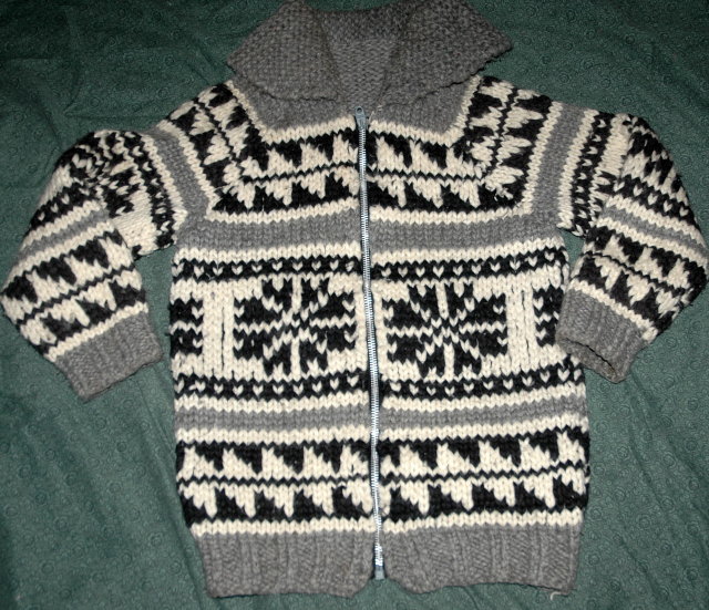 Genuine Canadian Cowichan n Sweater 100% Hand