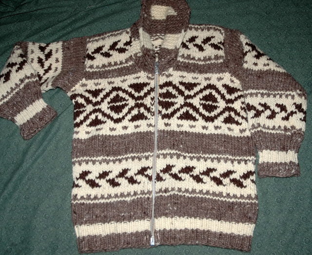 Genuine Canadian Cowichan Sweater 100% Hand Spun Wool