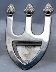 Sheffield Company Pineapple 3 spire silver plate CASSEROLE SPOON REST