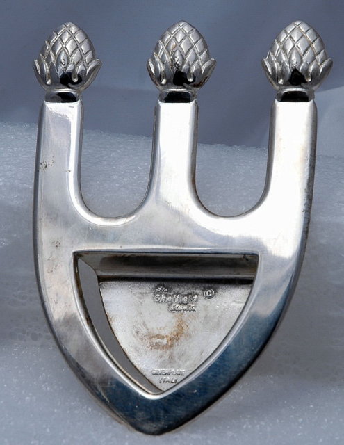 Sheffield Company Pineapple 3 spire silver plate CASSEROLE SPOON REST