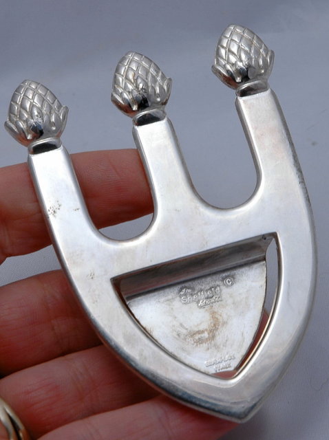 Sheffield Company Pineapple 3 spire silver plate CASSEROLE SPOON REST