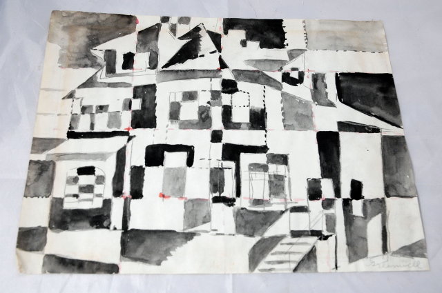 Abstract Watercolor painting on paper Signed * PRICE REDUCTION!*