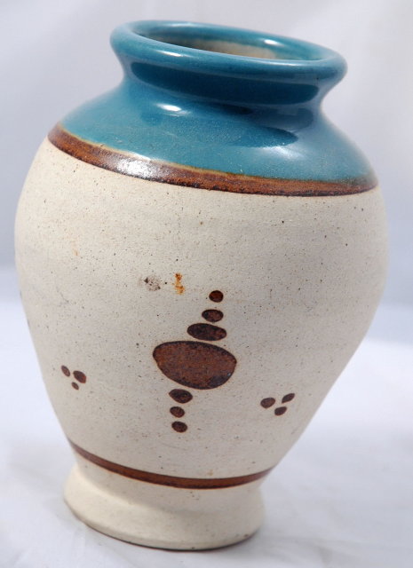 Mexican Pottery Stonware Vase with Enameling **PRICE REDUCTION**