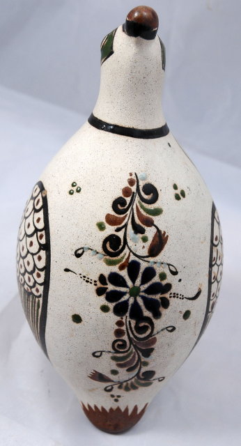 Mexican Pottery Stoneware Quail with enameling