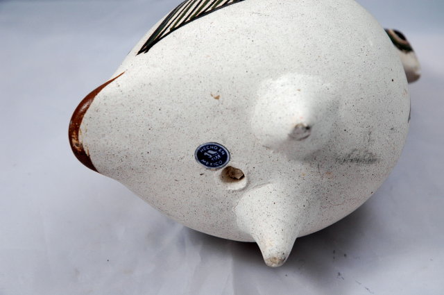 Mexican Pottery Stoneware Quail with enameling