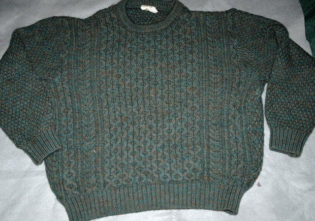 Blue/Green/Amber Flecked Irish Fisherman Aran