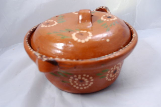 Rustic Old Mexican Pottery Pot with Lid **PRICE REDUCTION**