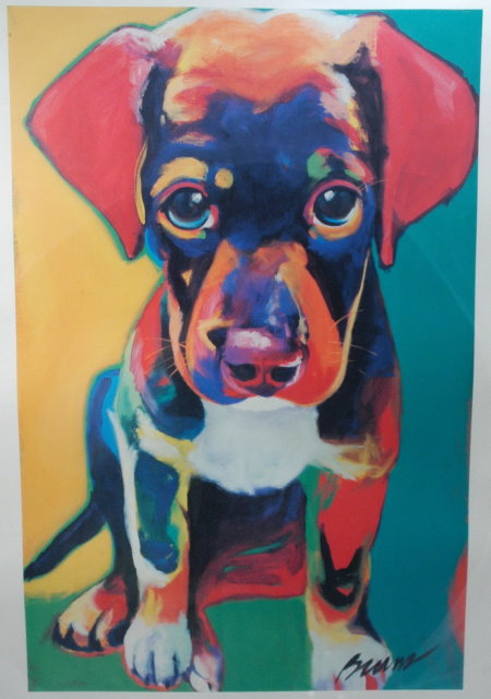 Toby art print byRon Burns Framed behind glass