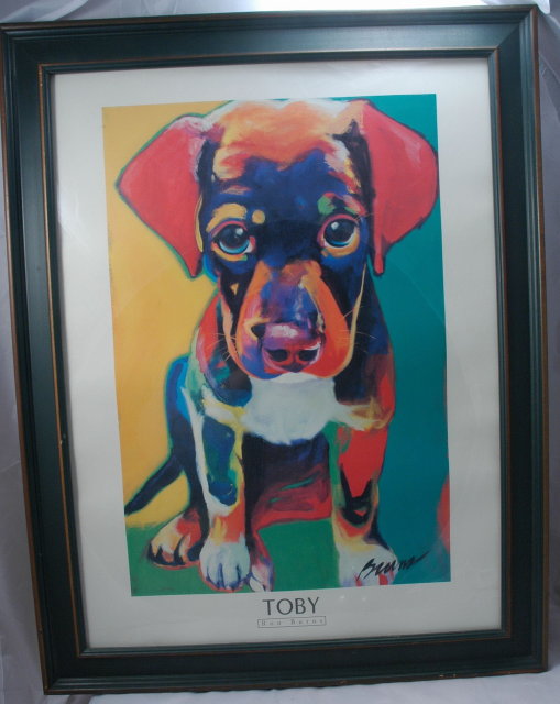 Toby art print byRon Burns Framed behind glass