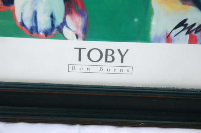 Toby art print byRon Burns Framed behind glass