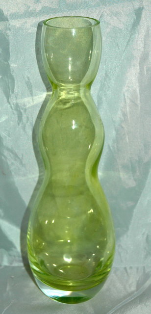 Curvy Modernist Hand blown Yellow Glass Vase * PRICE REDUCTION!*