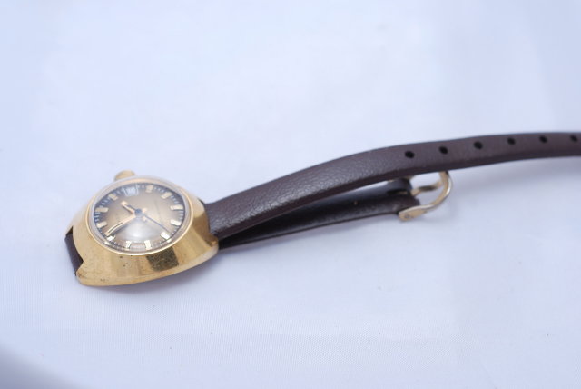 Eames Era Gold & Brown Timex Watch WR Date Window