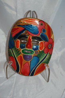 Mexican Folk Art Pottery Talavera Hand Painted Pottery Mask