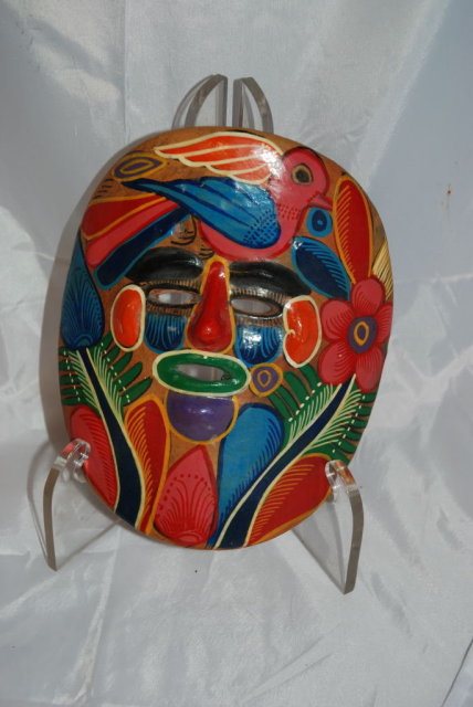 Mexican Folk Art Pottery Talavera Hand Painted Pottery Mask