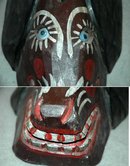Guatemala Folk Art Guatemalan Dog Mask Old Carved & Painted Wood Folk Art