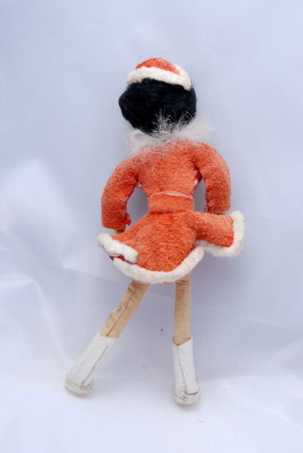 Hand Crafted Ice Skater Figure Skater Bendible Doll Leather & Wood
