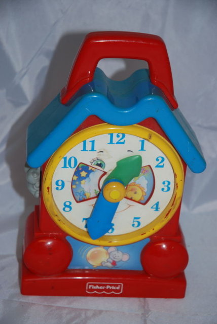 Vintage Fisher Price Toy Wind up Musical Clock