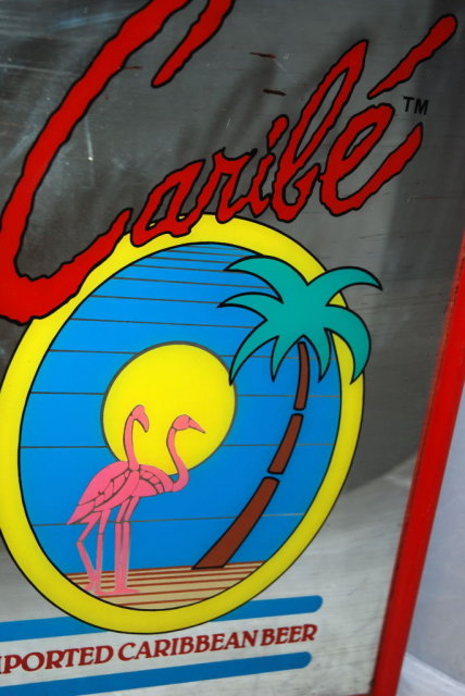 CARIBE IMPORTED CARIBBEAN BEER glass bar mirror * PRICE REDUCTION!*